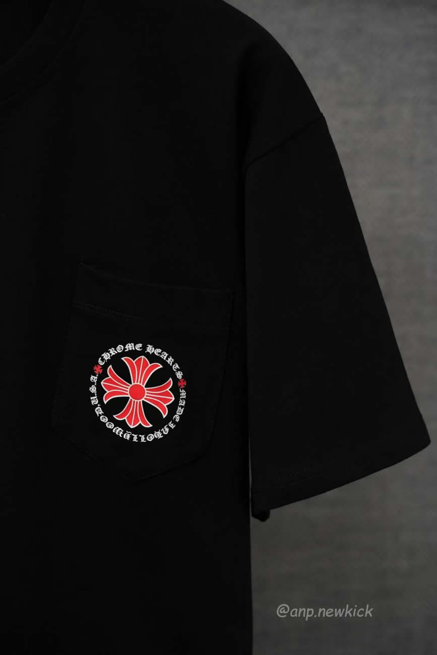 Chrome Hearts Made In Hollywood Plus Cross Black Red T Shirt (5) - www.newkick.org